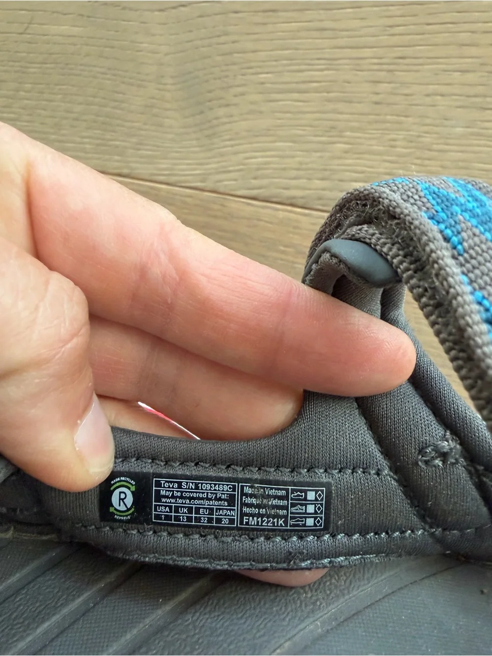 Teva Kids Boys Sandals in Gray with Teal Blue Accents